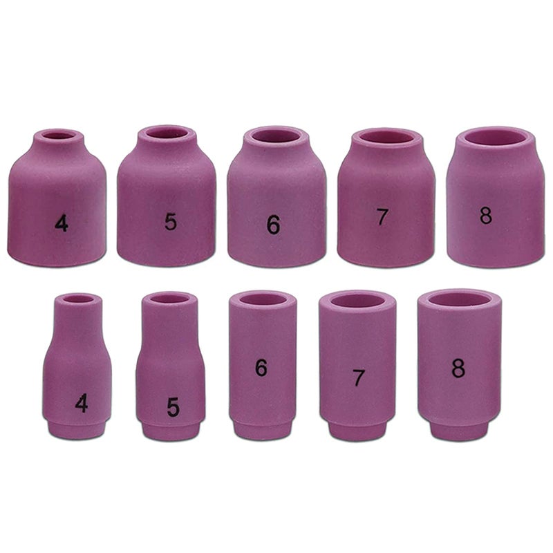 Zinger 53pcs TIG Welding Torch Stubby Gas Lens #10 Glass Cup Kit Accessories for WP-17/18/26 TIG Welding Torch - Image 4